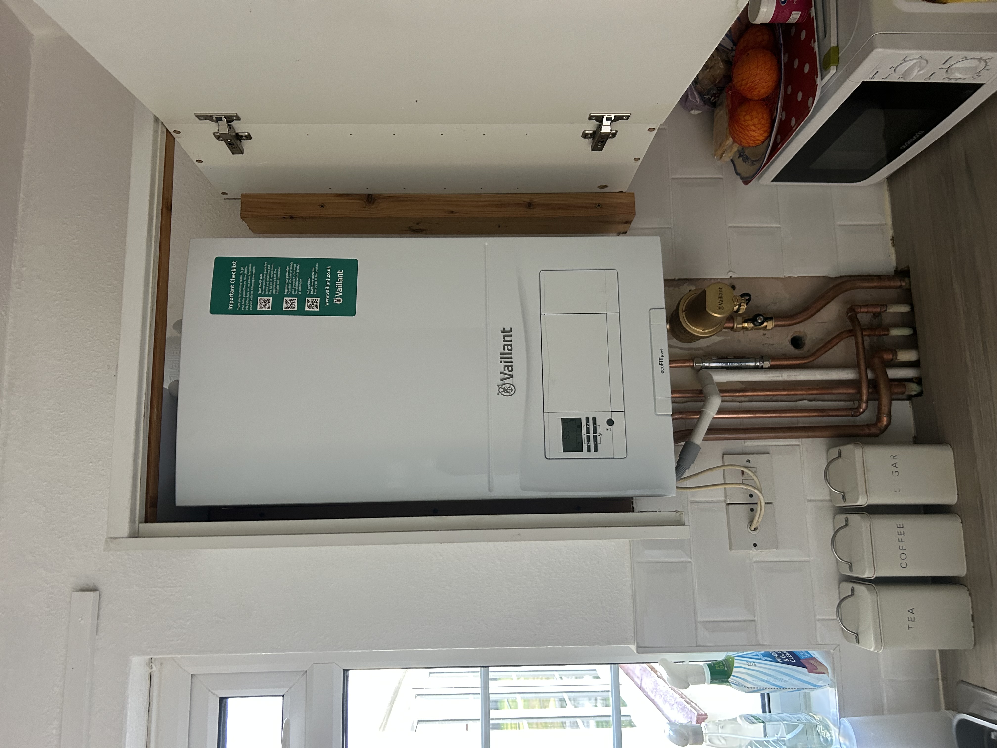 Boiler fitting in a domestic property